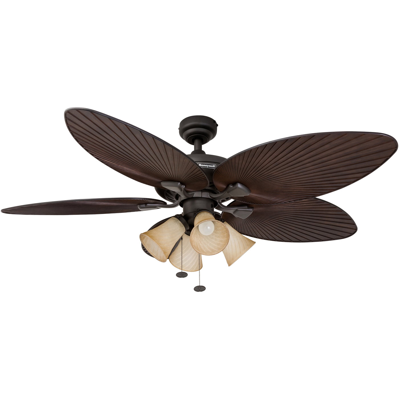 52″ Honeywell Palm Island Bronze. Tropical Ceiling Fan with 4 Light