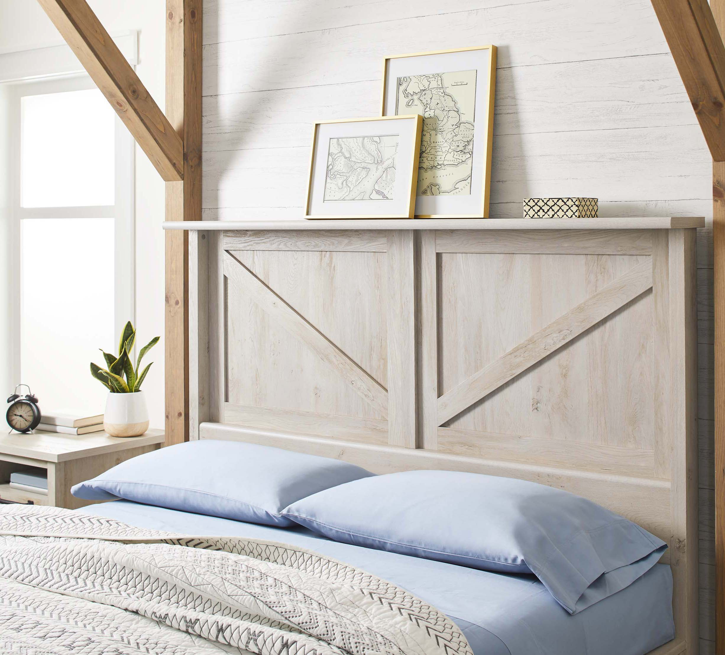 Better Homes & Gardens Modern Farmhouse Queen Headboard. Rustic White Finish