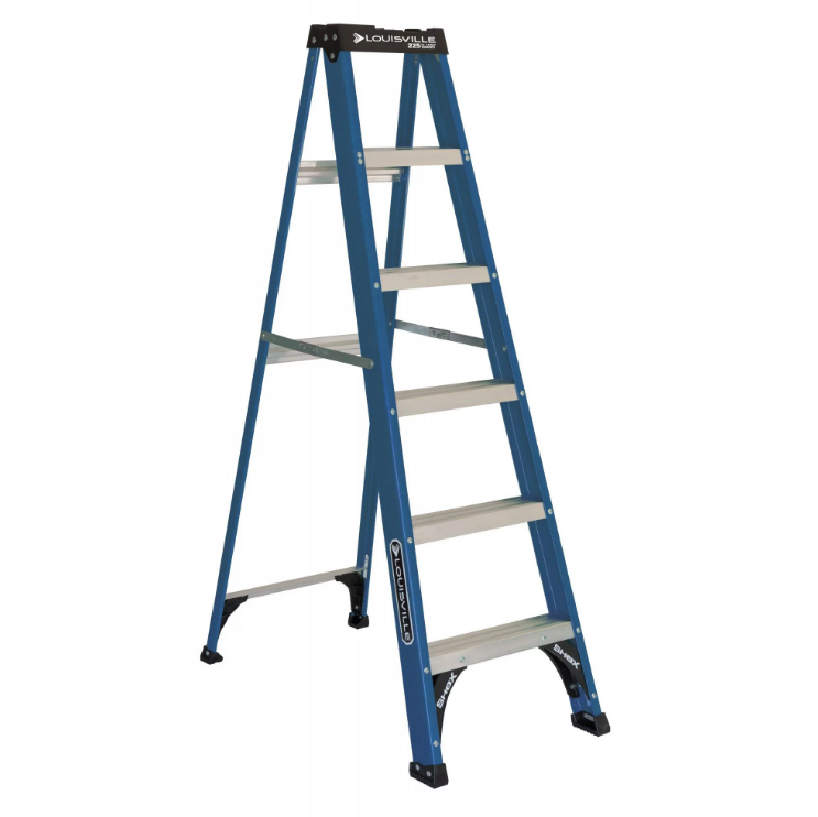 Louisville Ladder 6 ‘ Fiberglass Step. 10- Reach. 225-lb. Load Capacity. W-3217-06