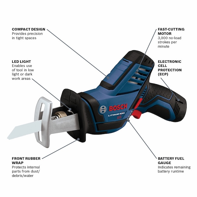 BOSCH Reciprocating Saw PS60-102 12V Max Pocket with 2.5Ah Battery