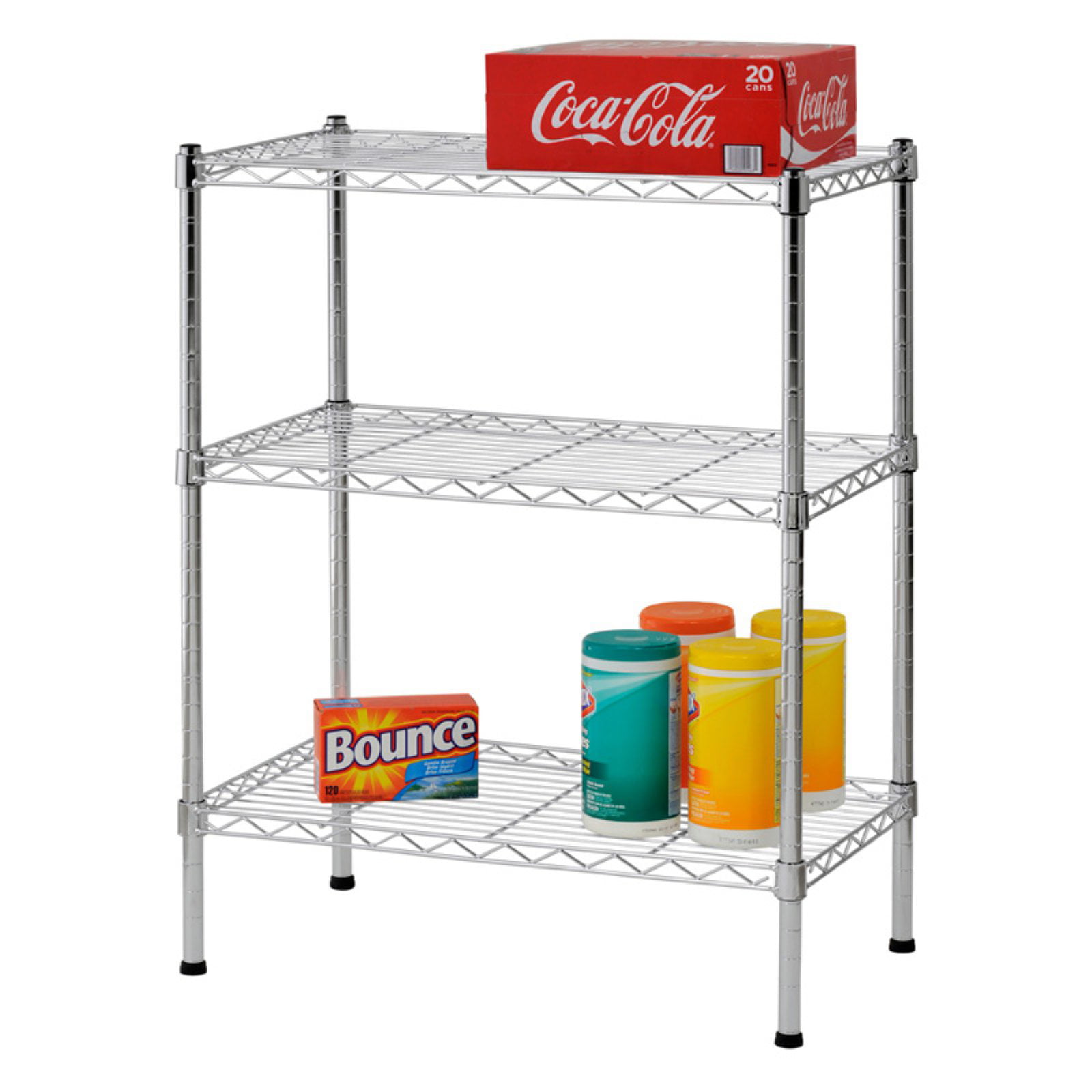 Muscle Rack Chrome 3-Tier 24″W x 14″D x 30″H Wire Shelving Unit