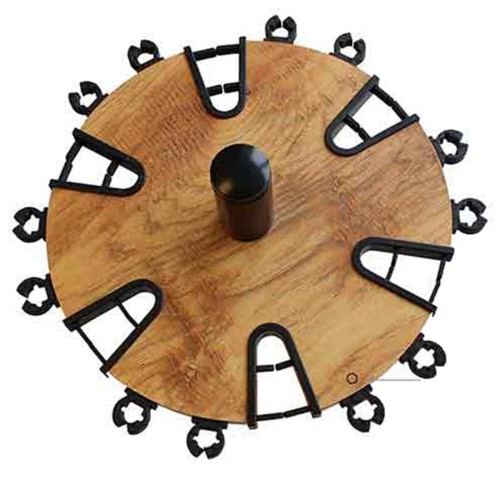 Rush Creek American Cherry 24 Round Fishing Rod/Pole Storage Floor Rack