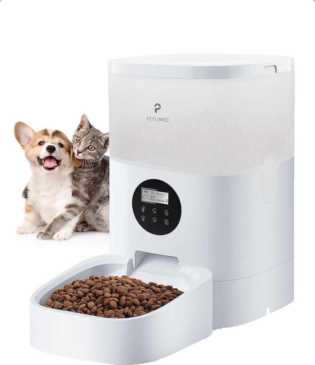 Petlibro Automatic Dog & Cat Feeder. Timed Cat Feeder with Desiccant Bag for Pet Dry Food. Programmable Portion Control 1-4 Meals per Day & 10s Voice Recorder for Cats and Dogs 17-cup (Translucent)