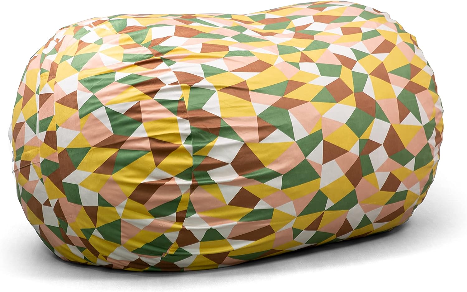 Big Joe Fuf Media Lounger Foam Filled Bean Bag Chair. Retro Geo Plush. 6ft Giant