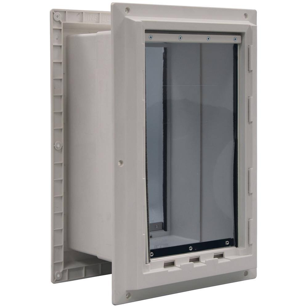 Ideal Pet Products TWPDL 9.75 in. x 17 in. Large Thru-the-Wall Telescoping Dual Flap Dog and Pet Door