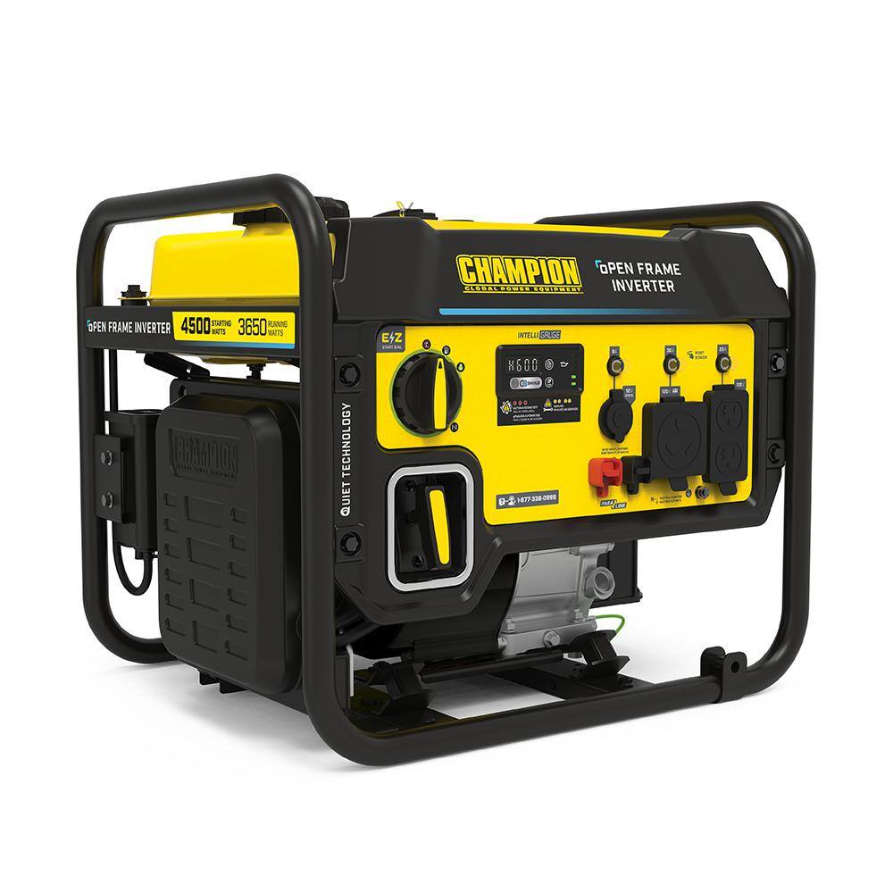 Champion Power Equipment 201049 4500-Watt Recoil Start Gasoline Powered Open Frame Inverter Generator with CO Shield