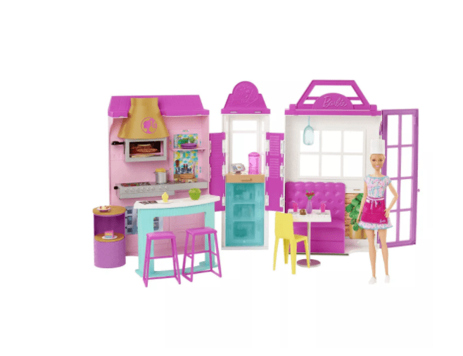Barbie Cook 'n Grill Restaurant Doll Playset. 30 Pieces