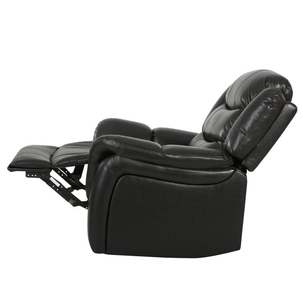 Noble House  Hawthorne Black Leather Recliner