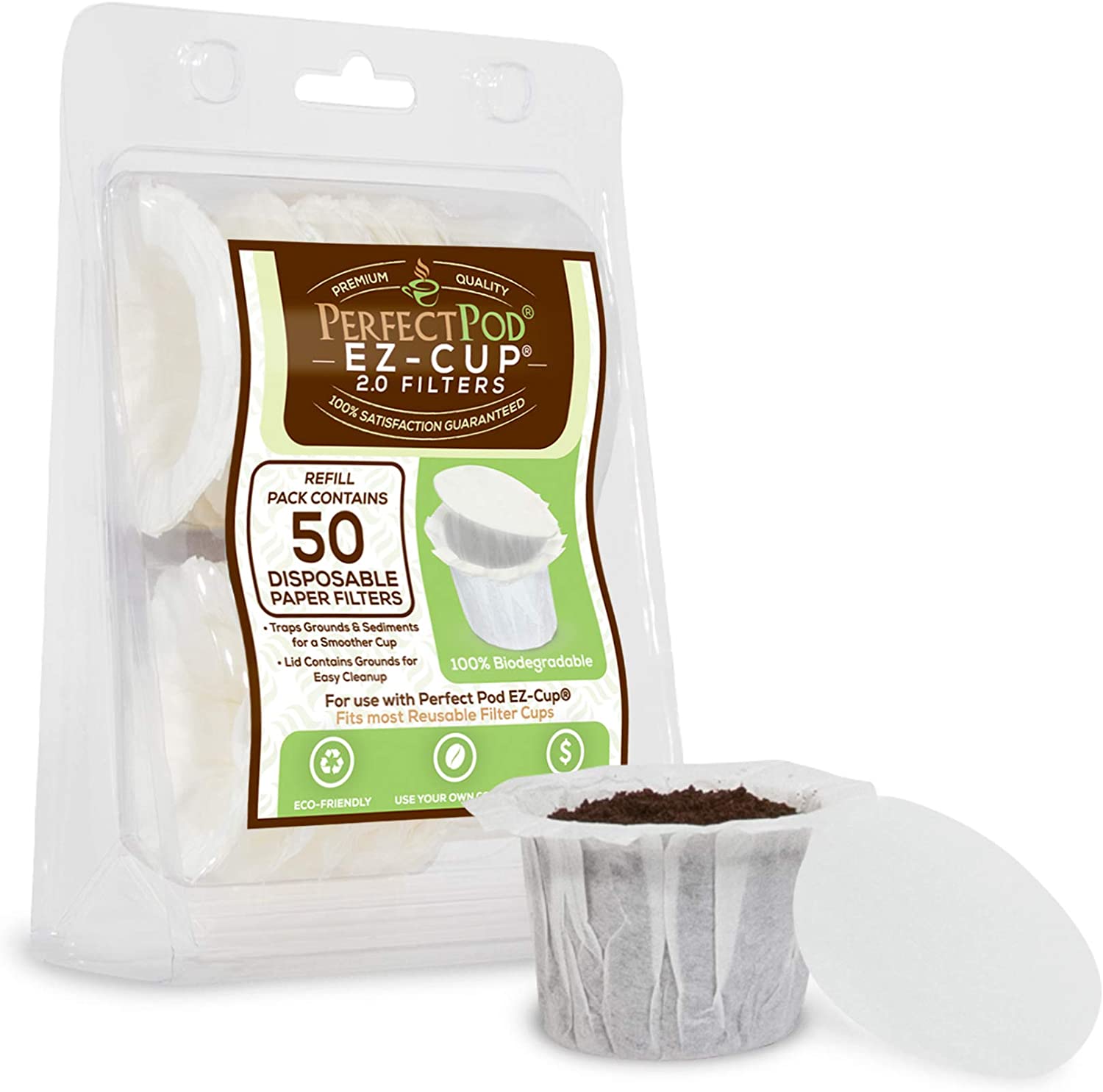 Perfect Pod EZ-Cup Disposable Paper Filters. 4-Pack (200 Filters)