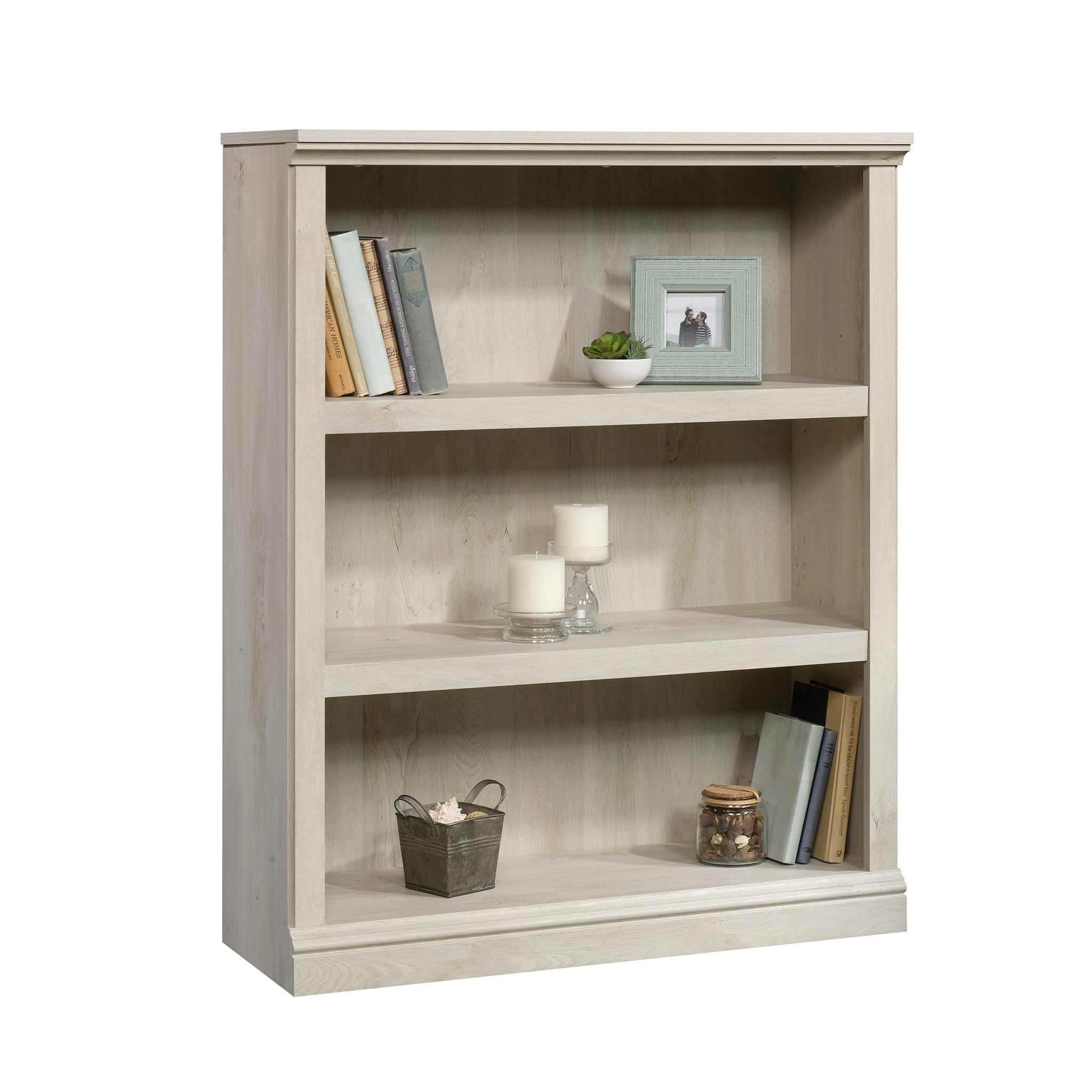 Sauder Select 3-Shelf Bookcase. Chalked Chestnut Finish