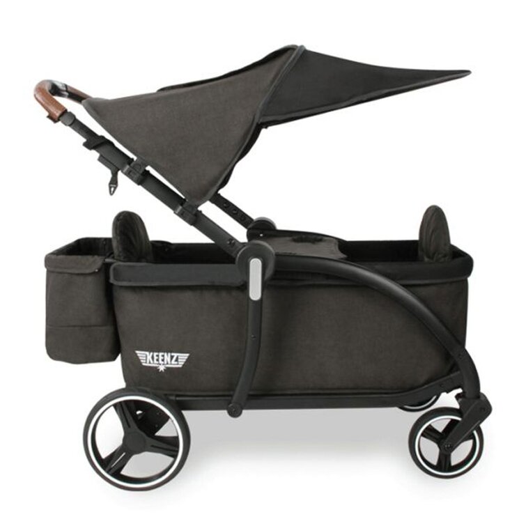 Keenz Class Baby Toddler Kids Black Stroller Wagon with One Touch Brake & Canopy