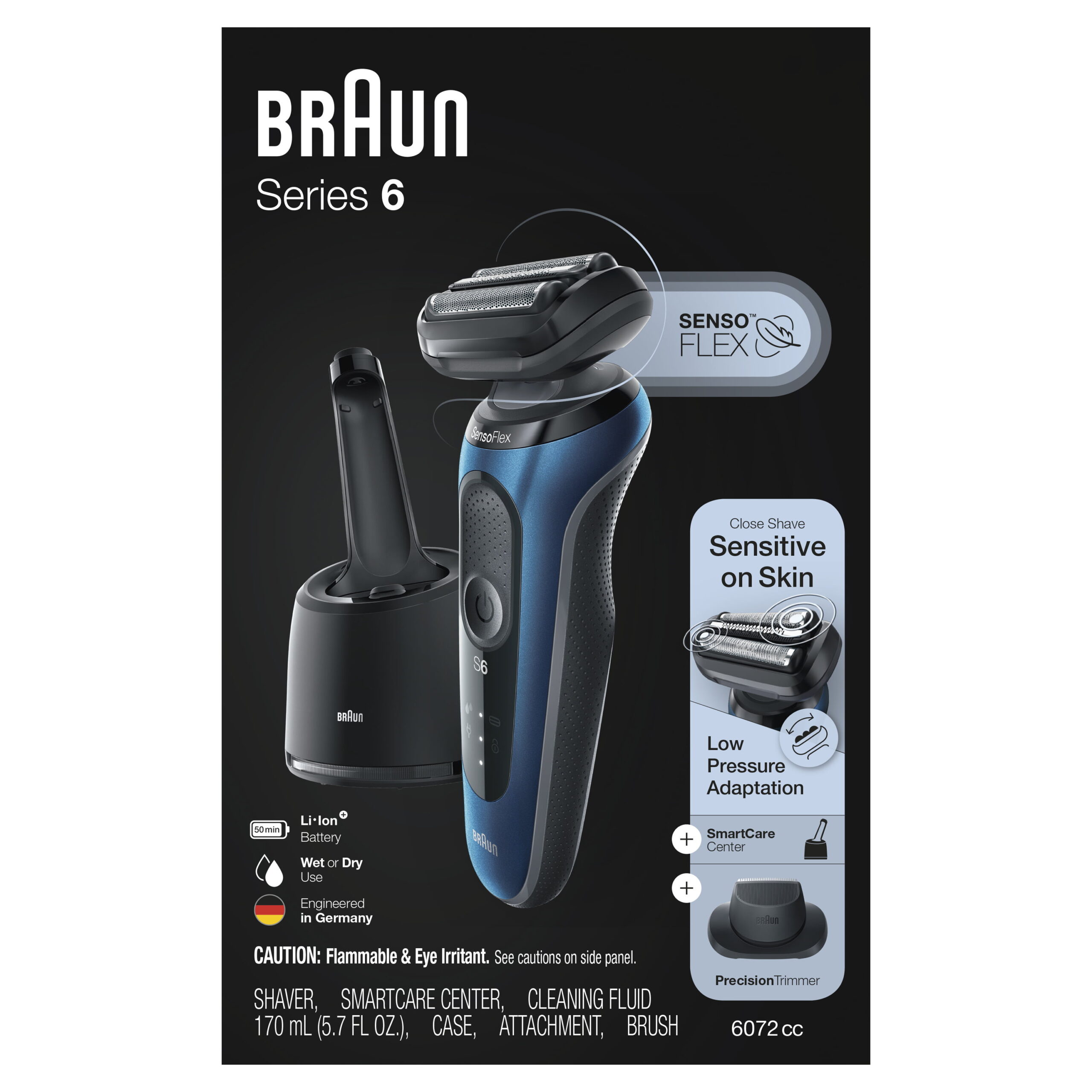Braun Series 6 6072cc Men-s Electric Shaver and Precision Trimmer. Blue