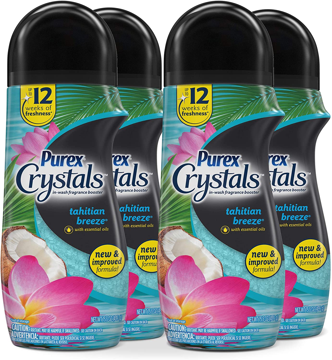 Purex Crystals In-Wash Fragrance and Scent Booster. Aromatherapy Tahitian Breeze. 15.5 Ounce. 4 Count