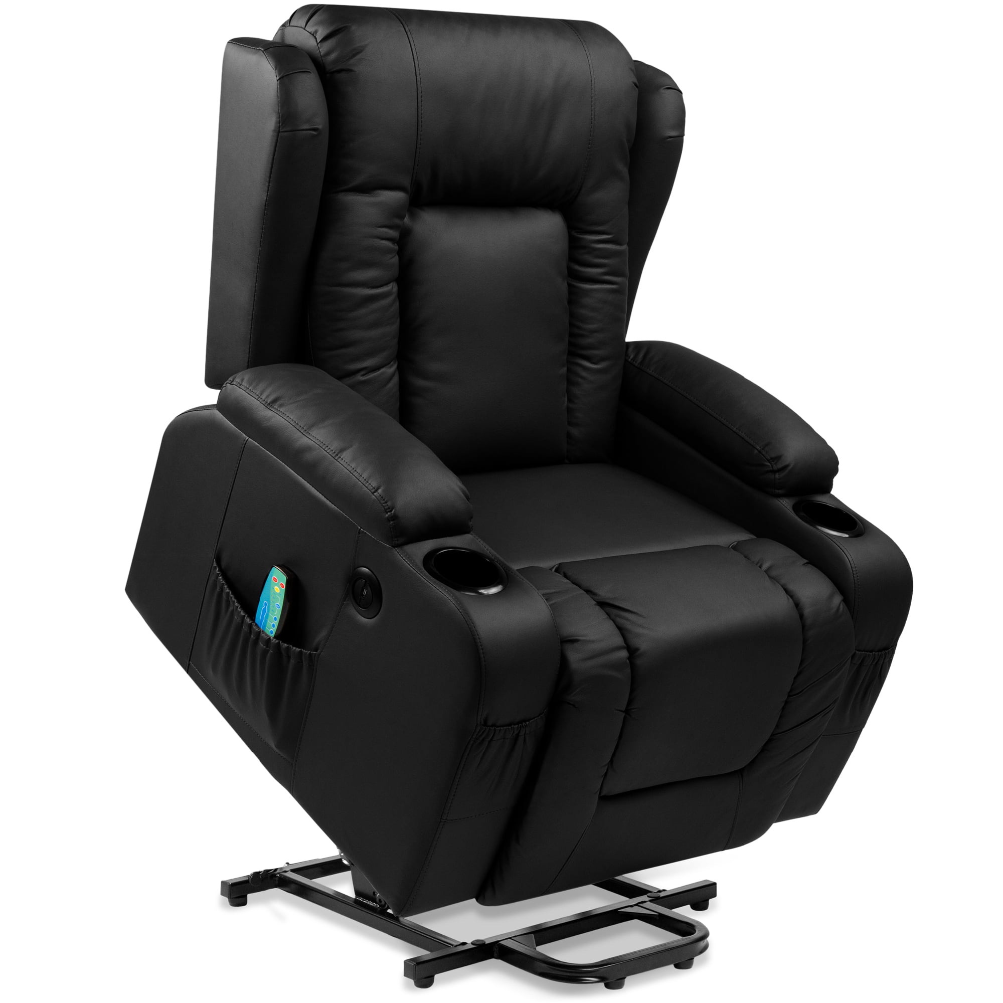Best Choice Products Electric Power Lift Recliner Massage Chair Furniture w/ USB Port. Heat. Cupholders - Black