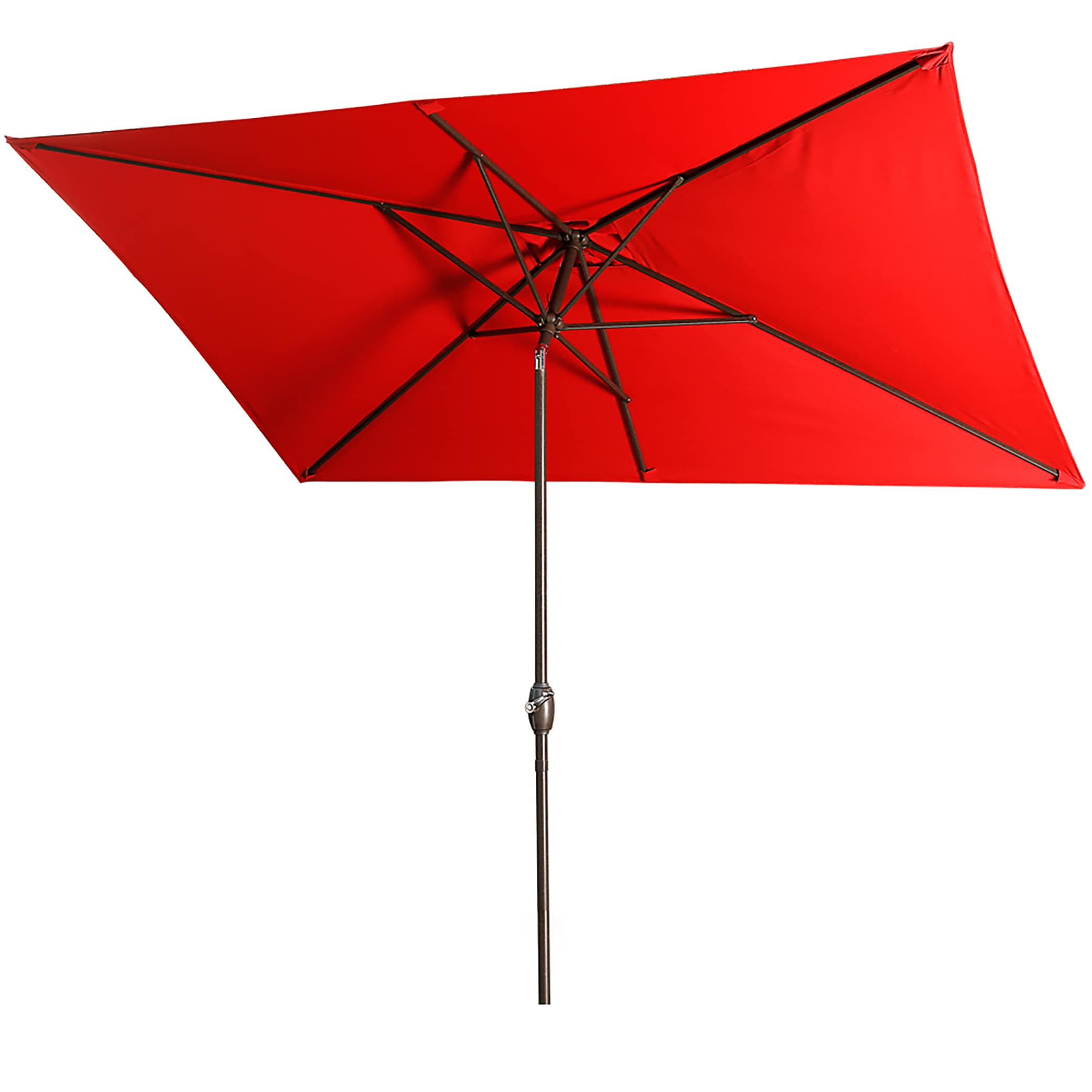 CASAINC 10-ft Red Crank Market Patio Umbrella