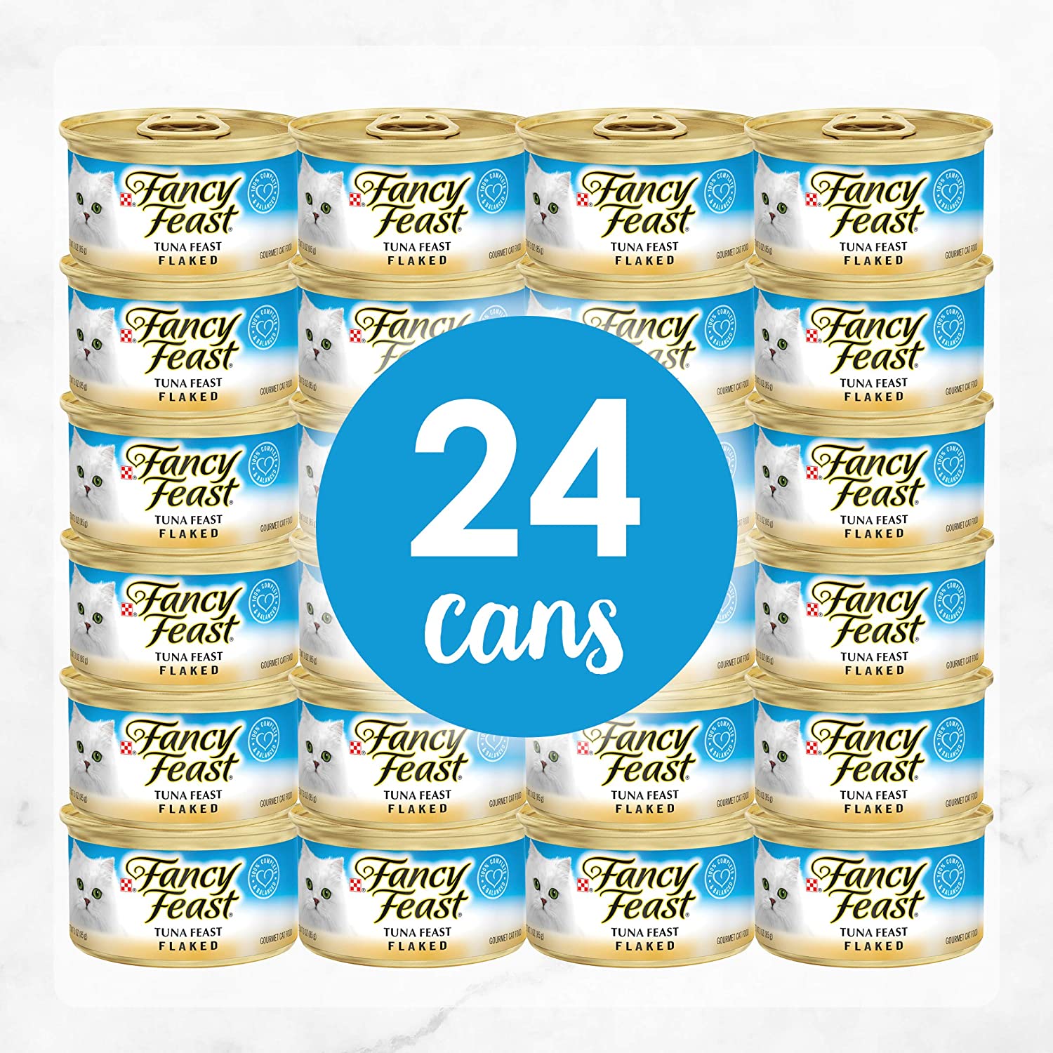 Purina Fancy Feast Wet Cat Food. Flaked Tuna Feast - (24) 3 oz. Cans