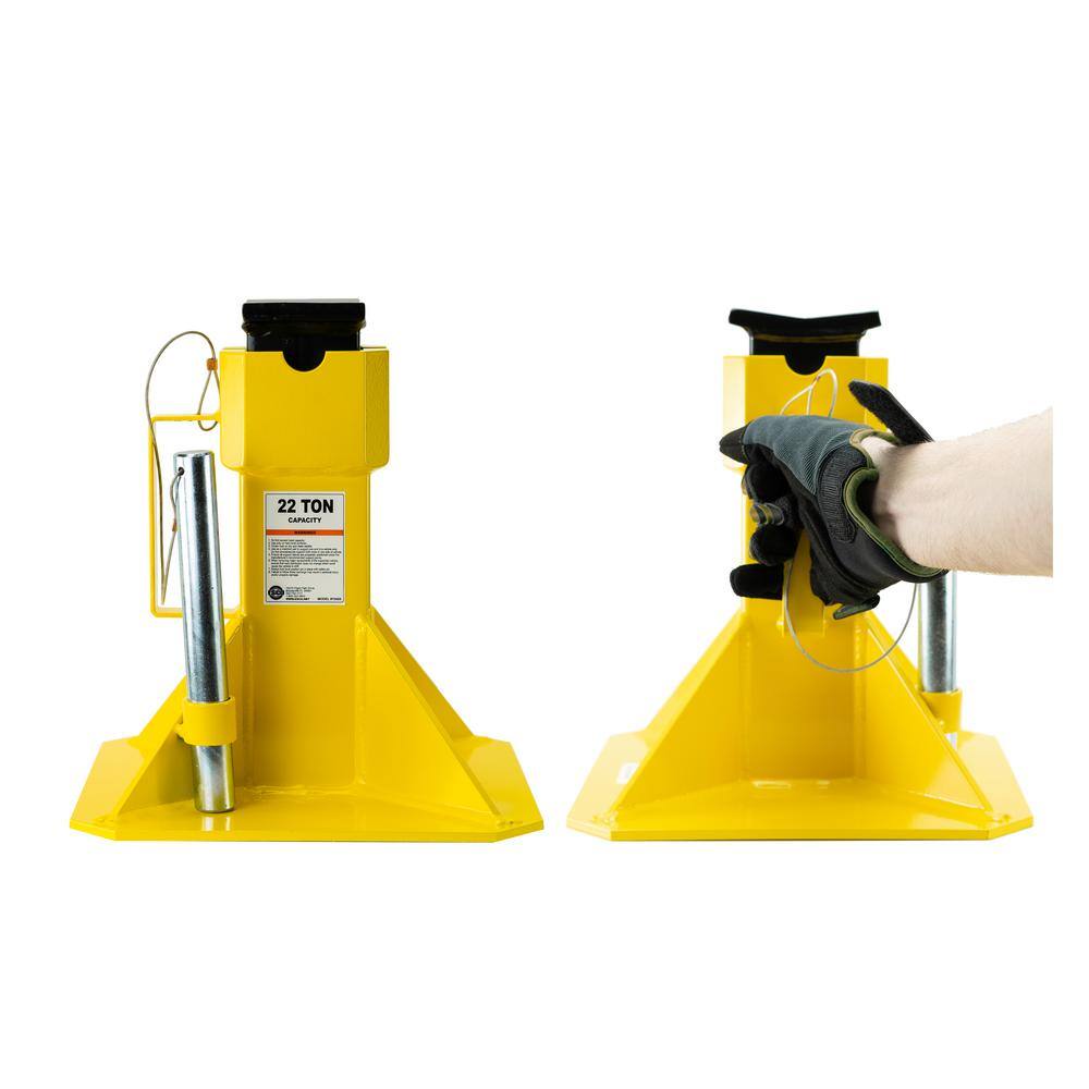 ESCO 10455-PAIR 22 Ton Heavy Duty Jack Stands with Locking Support Pin. 1 Pair
