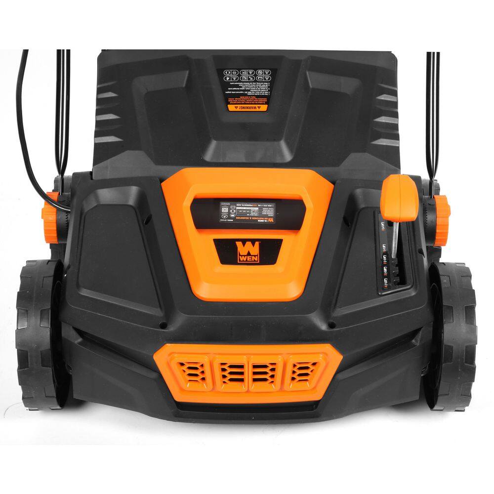 WEN DT1315 15 in. 13 Amp 2-in-1 Electric Dethatcher and Scarifier with Collection Bag