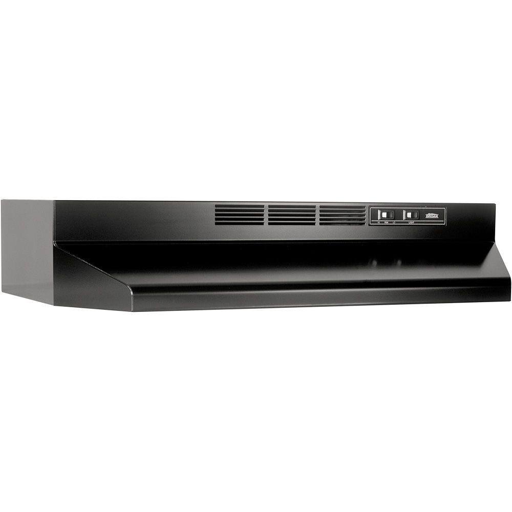 Broan-NuTone 413023 41000 Series 30 in. Ductless Under Cabinet Range Hood with Light in Black