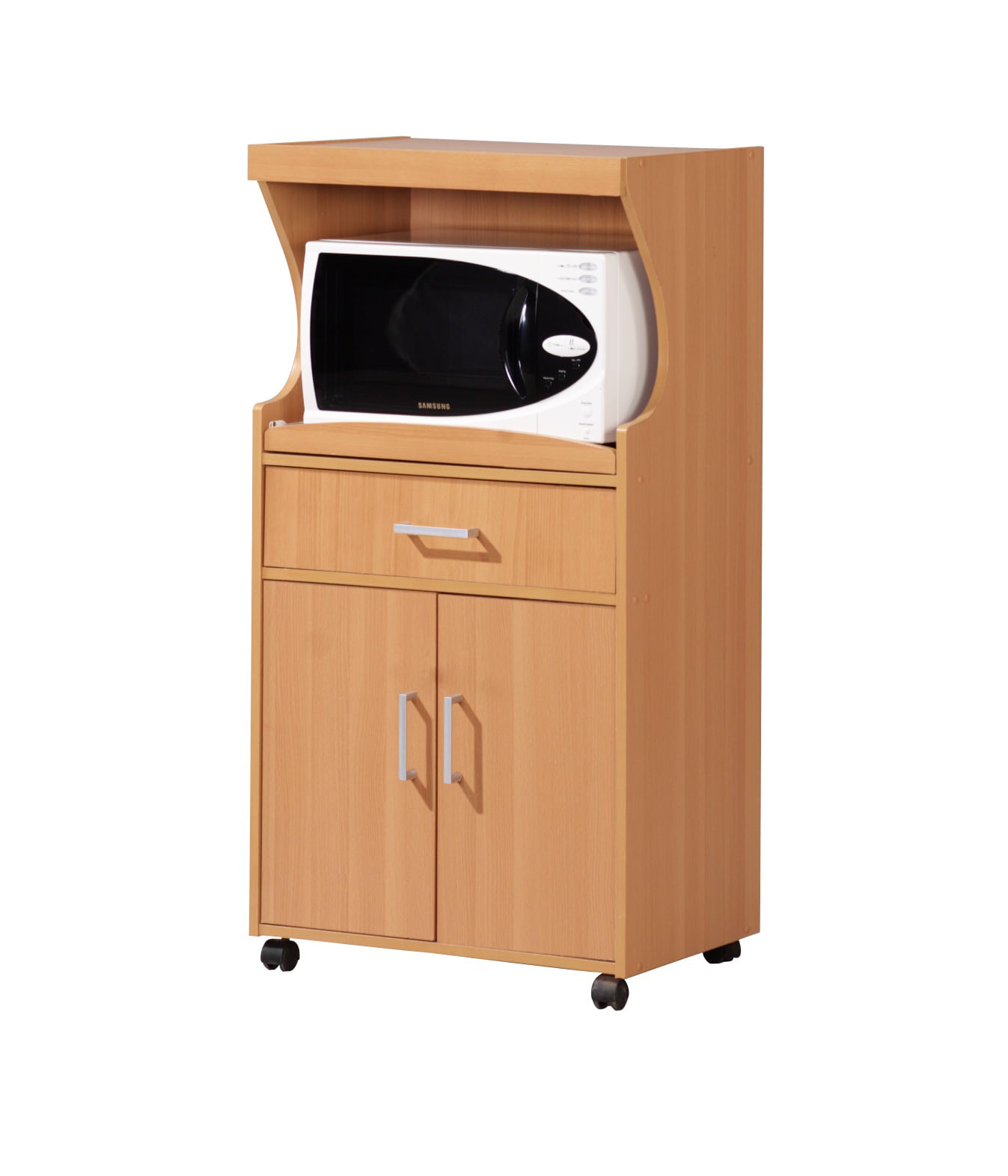 Home Basics Small Wood Microwave Cart. Natural