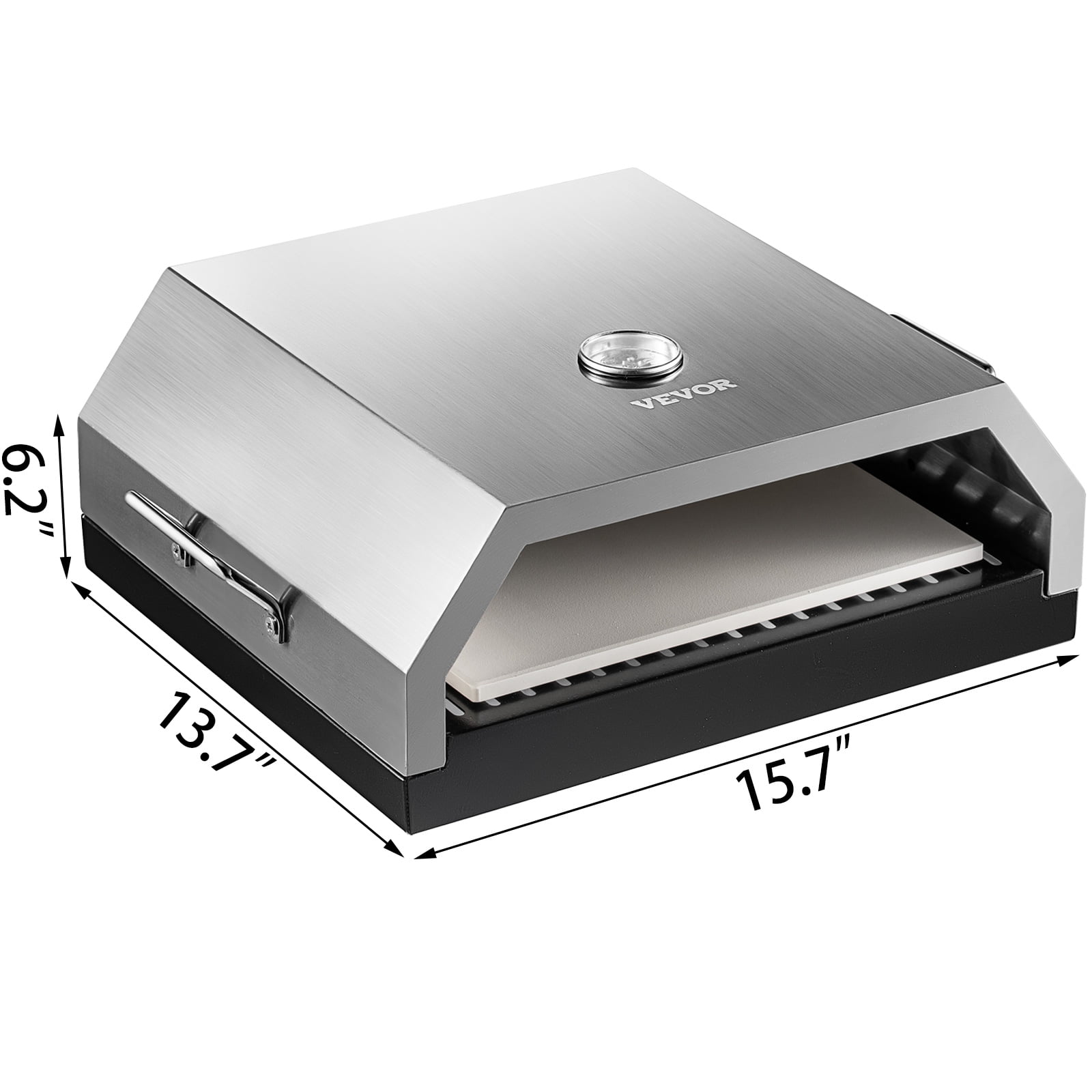 VEVOR Wood Pizza Oven 15.7″ x 13.7″ x 6.2″ Wood Fired Pizza Oven Stainless Steel Top Portable
