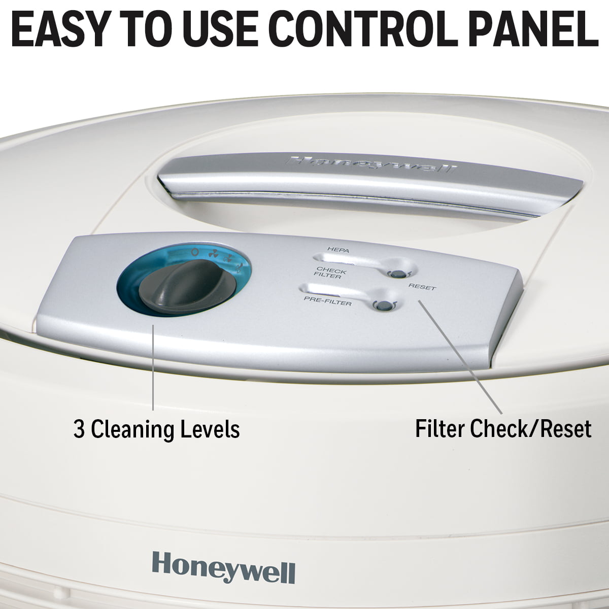 Honeywell True HEPA Air Purifier. Airborne Allergen Reducer for Large Rooms (390 sq ft). White - Wildfire/Smoke. Pollen. Pet Dander. and Dust Air Purifier. 50250-S