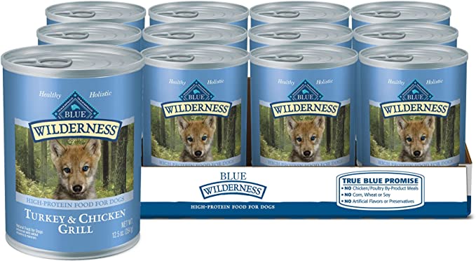 Blue Buffalo Blue Wilderness Puppy Turkey & Chicken Grill Wet Dog Food. 12.5 oz.. Case of 12