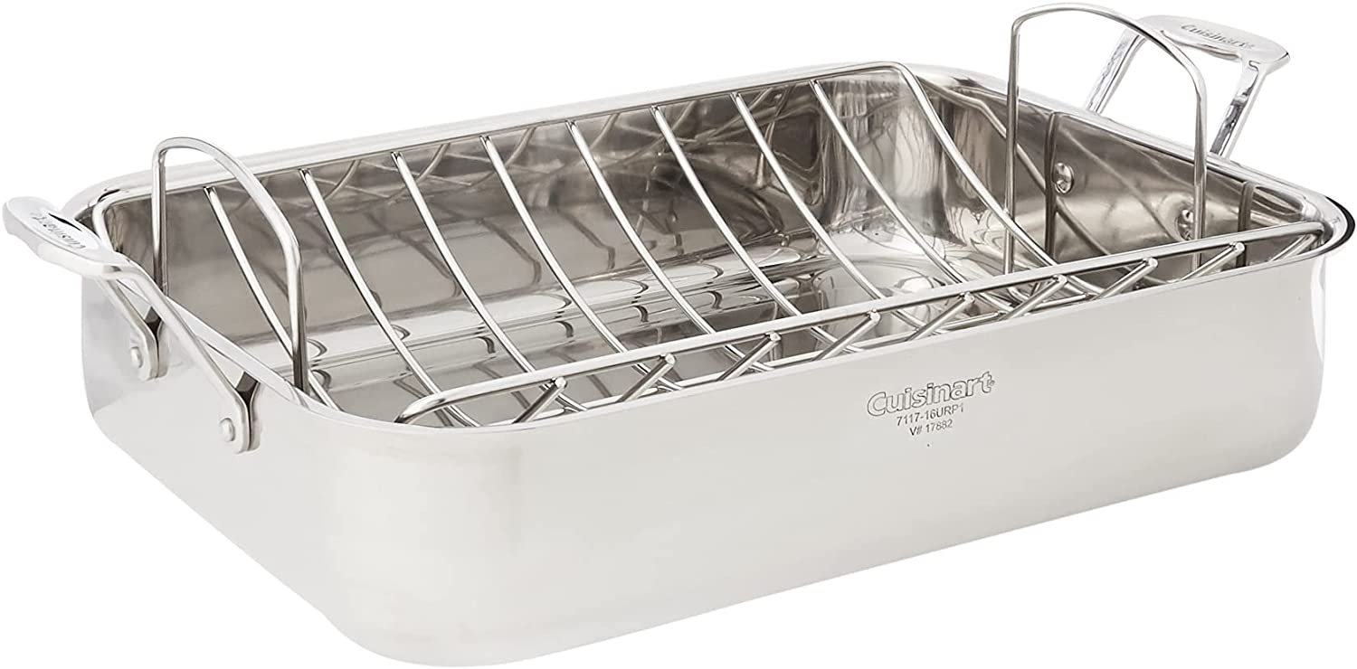 Cuisinart 7117-16UR Chef-s Classic 16-Inch Rectangular Roaster with Rack. Stainless Steel