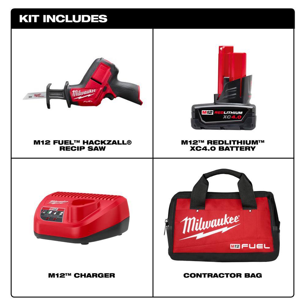 Milwaukee 2520-21XC-49-22-1110-49-22-1216 M12 FUEL 12V Lithium-Ion Brushless Cordless HACKZALL Kit