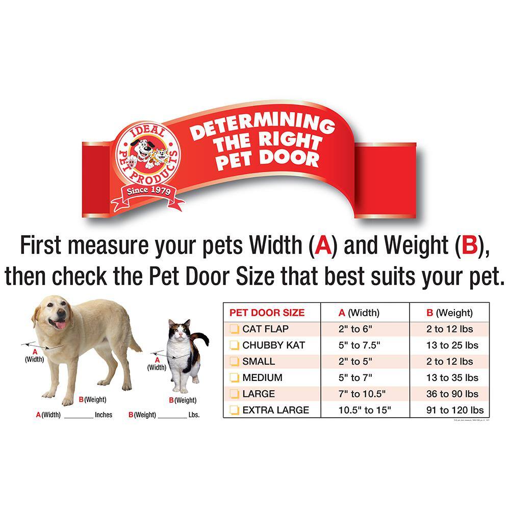 Ideal Pet Products MOD96PATMW 7 in. x 11.25 in. MD Flap White Aluminum 2-Piece Pet Patio Door Insert for 93.75 in. to 96.5 in. Tall Glass Sliding Door