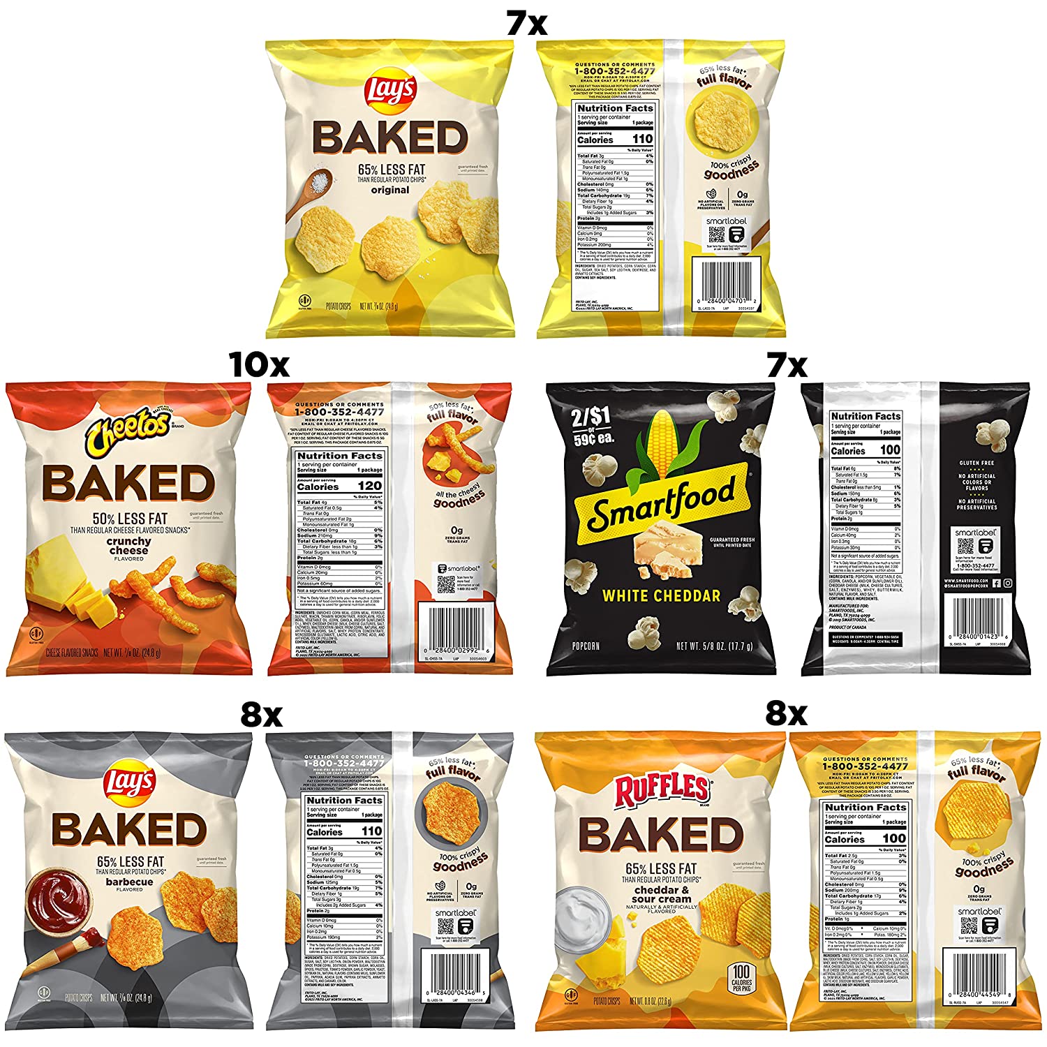 Frito-Lay Baked & Popped Mix Variety Pack. Pack of 40