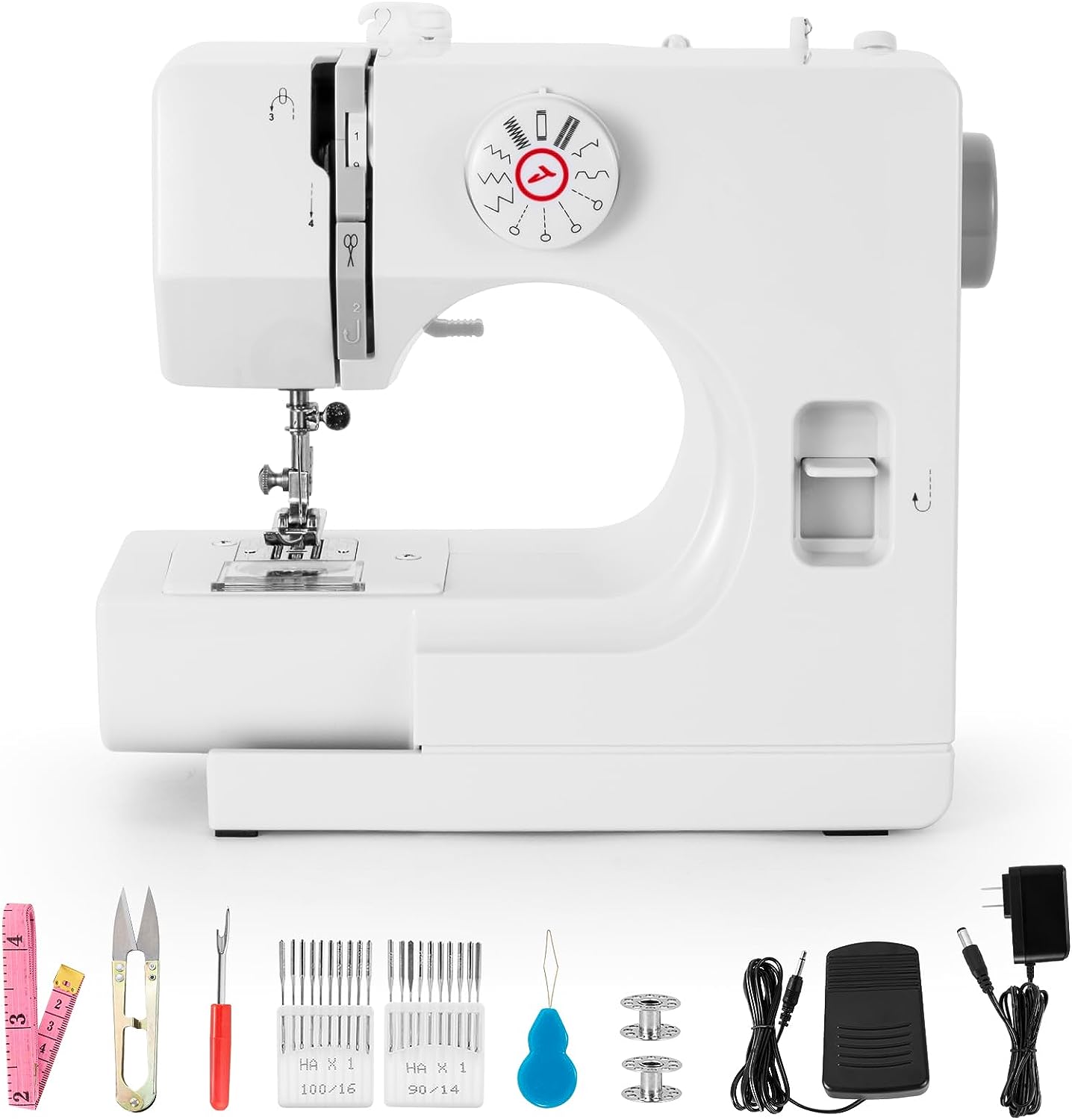 BUXFMHT Sewing Machine. Mini Sewing Machine. Electric Portable Sewing Machine for Beginners. 12 Stitch Dual Speed with Foot Pedal & Sewing Kit