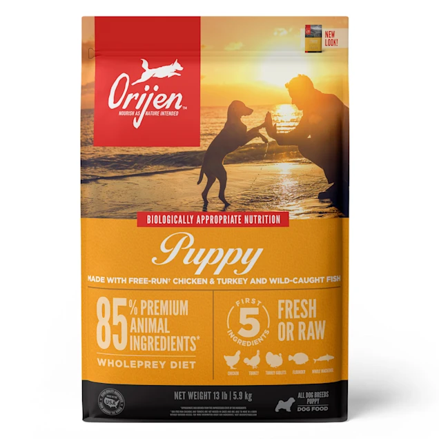 ORIJEN Grain Free High Protein Fresh & Raw Animal Ingredients Dry Puppy Food. 4.5 lbs – 13 lbs 