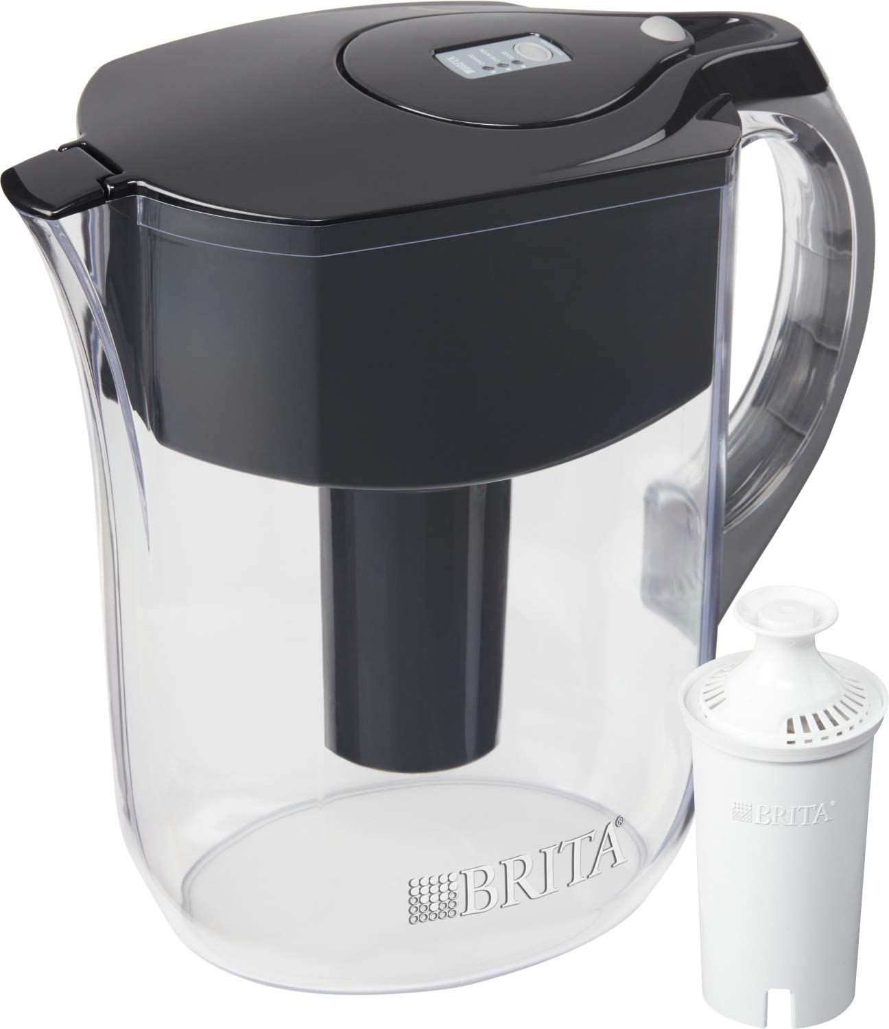 Brita  Grand 10-cup Black Plastic Water Filter Pitcher