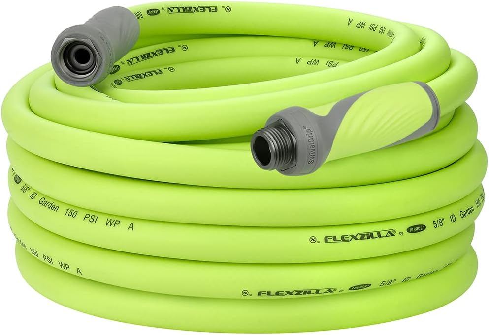 Flexzilla Garden Hose with SwivelGrip. 5/8 in. x 75 ft.. Heavy Duty. Lightweight. Drinking Water Safe. ZillaGreen - HFZG575YWS-E
