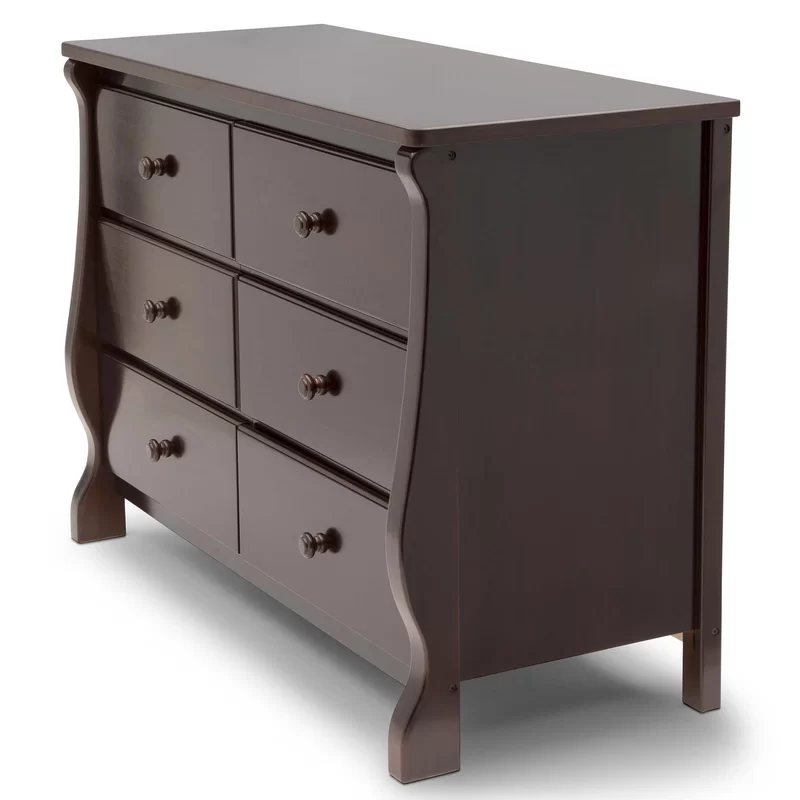 Delta Children 70816-207 Universal 6 Drawer Dresser. Greenguard Gold Certified. Dark Chocolate
