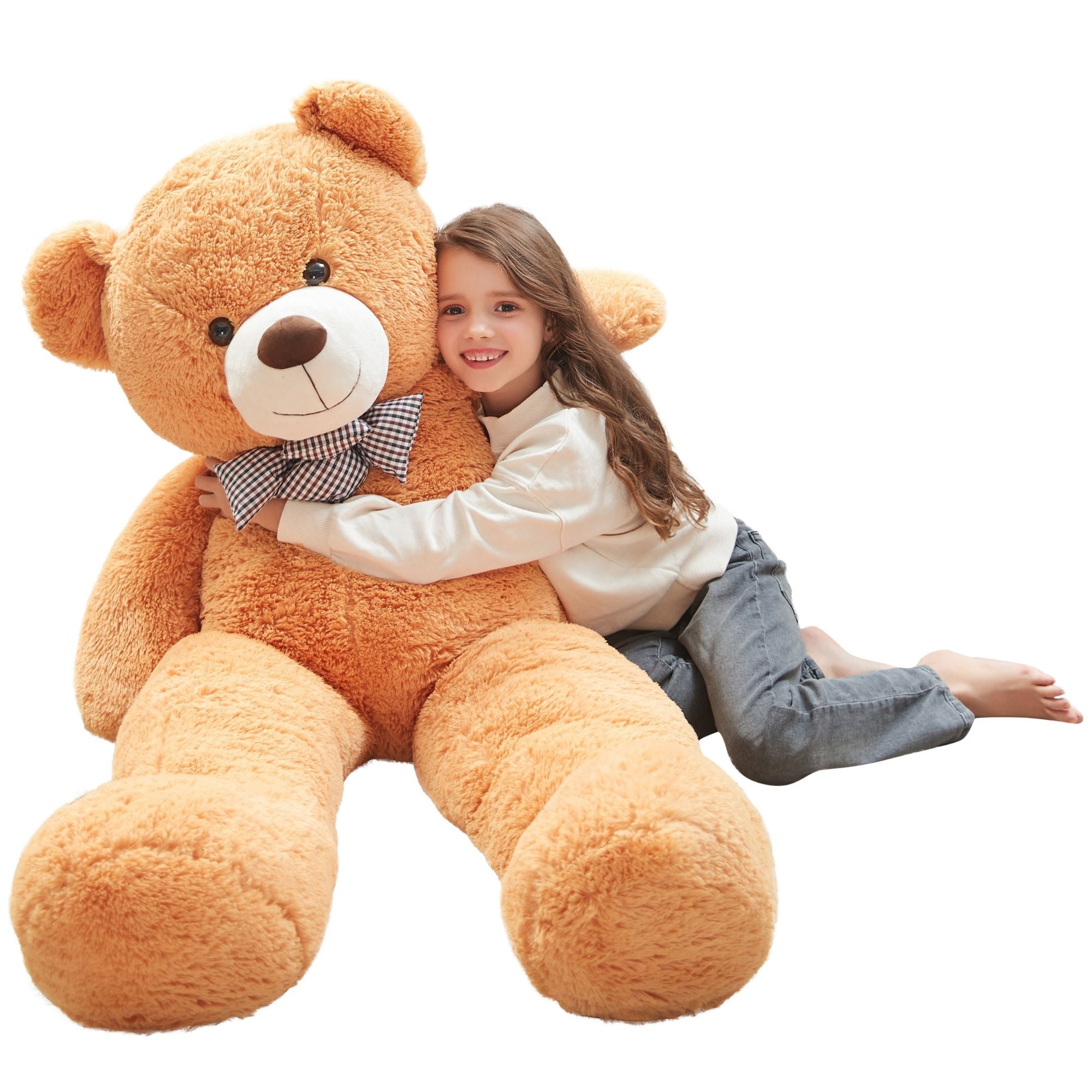 MorisMos Giant Teddy Bear 4ft Stuffed Animal Soft Big Bear Plush Toy. Orange