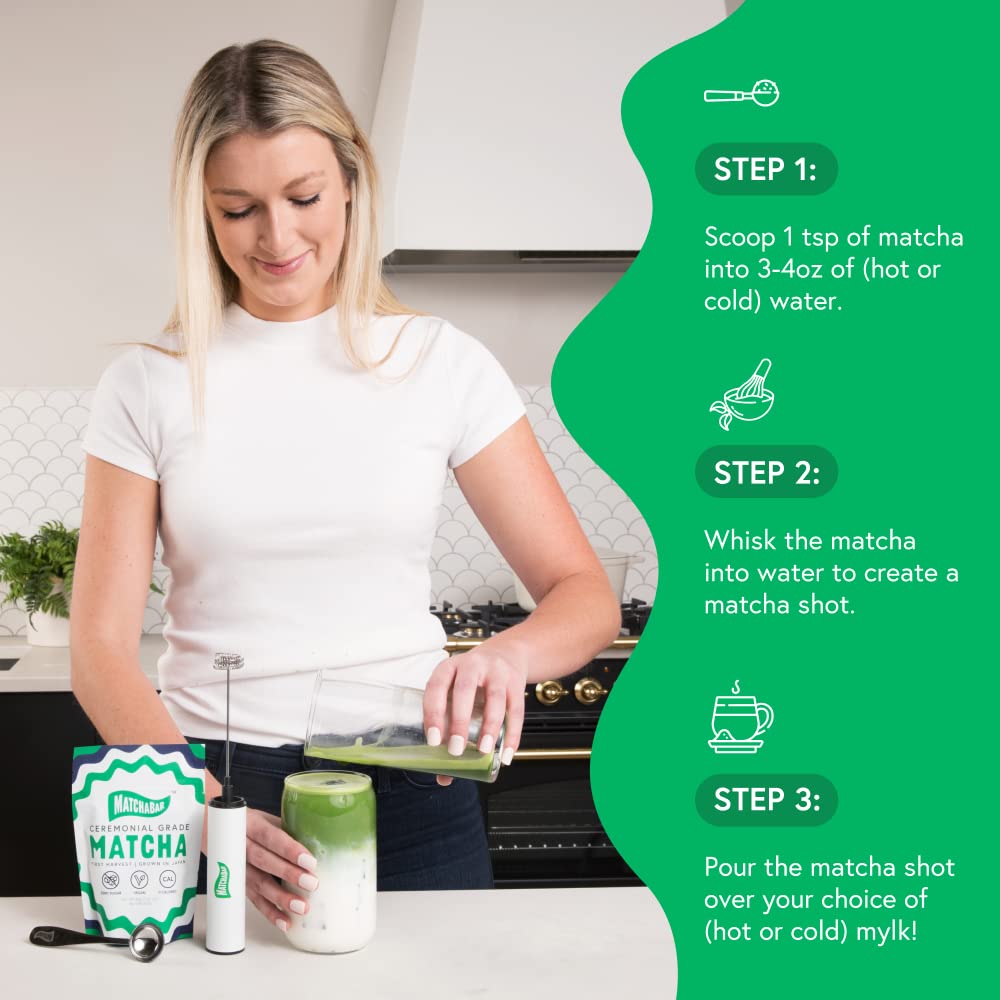 MATCHABAR Ceremonial Grade Matcha Green Tea Powder | Harvested in Japan | Premium Japanese Matcha Latte Powder | Green Tea Matcha Powder & Authentic Matcha Tea Powder. Matcha Powder Latte (80g Pouch)