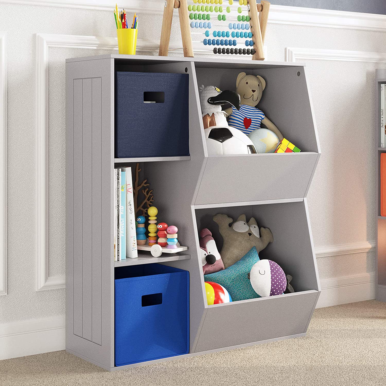 RiverRidge  Gray Composite Kids Bookcase (30.13-in W x 36.69-in H x 13.75-in D)