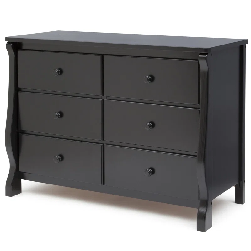 Delta Children 70816-001 Universal 6 Drawer Dresser. Greenguard Gold Certified. Black