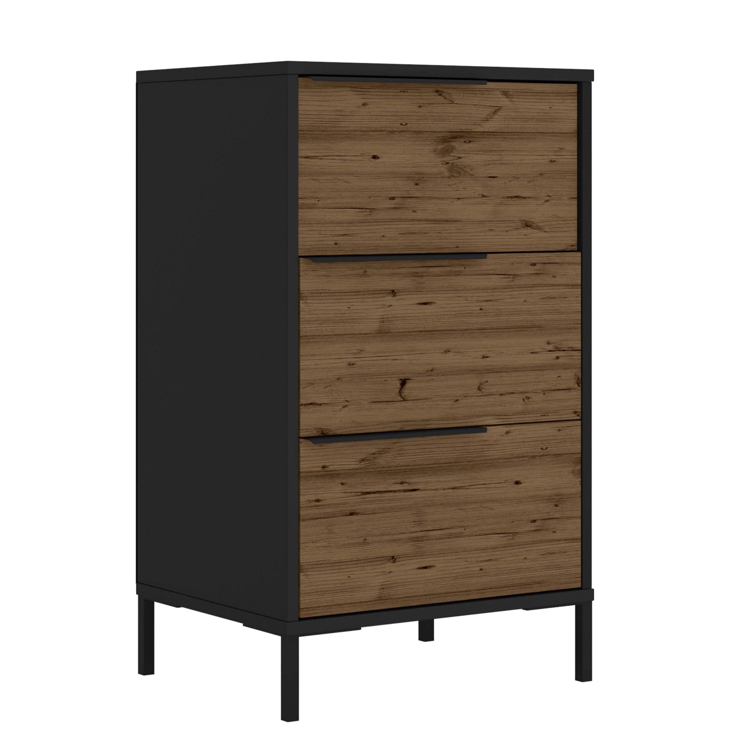 Benzara 17.32-in W x 29.53-in H Wood Composite Black and Brown Freestanding Utility Storage Cabinet