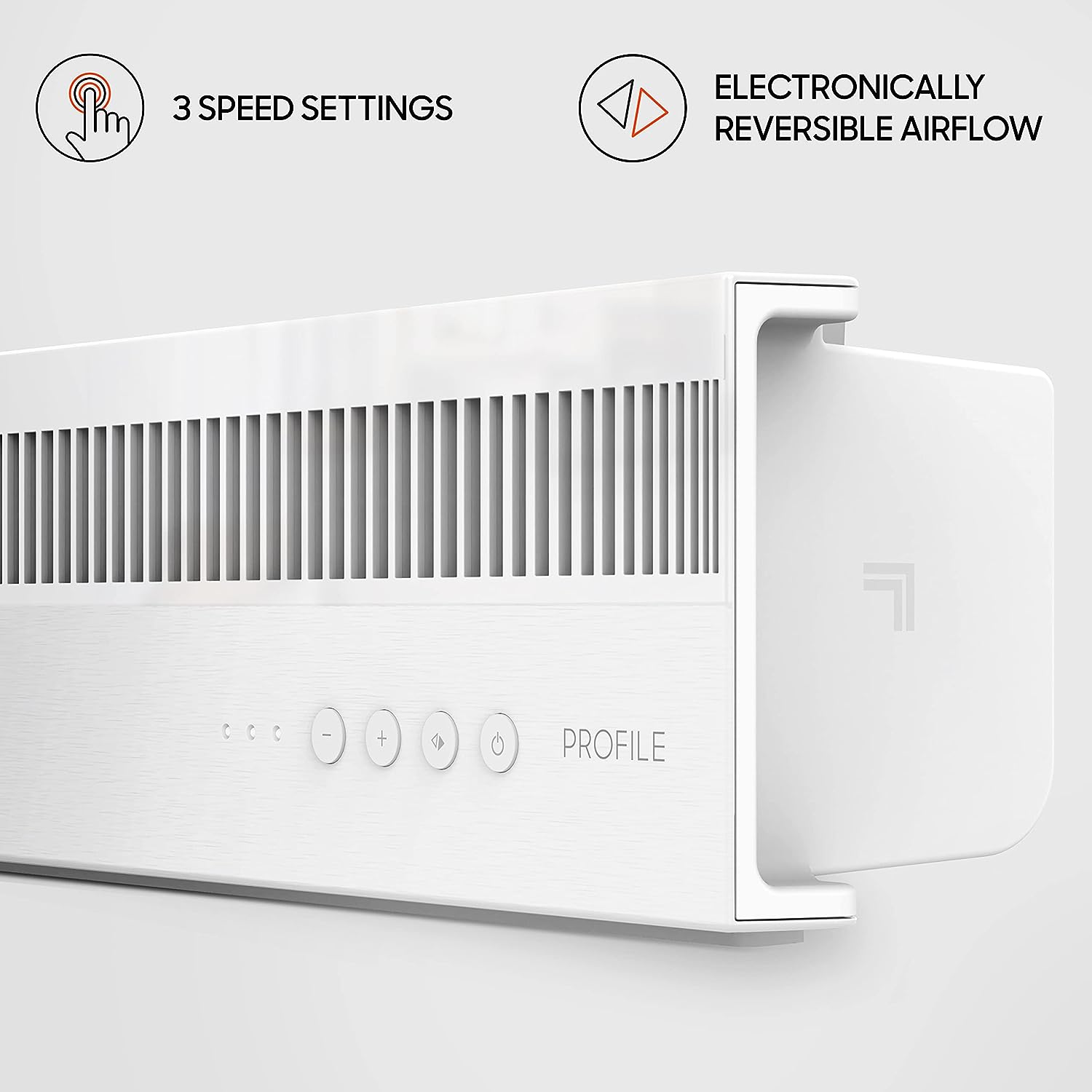 SHARPER IMAGE Window Fan with 3 Speeds. Reversible Exhaust Mode. Weather Resistant. PROFILE. White