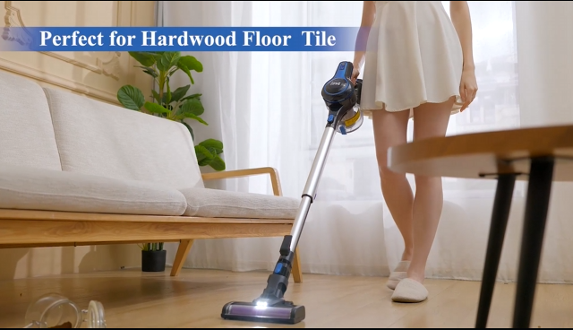 INSE N500 Cordless Vacuum Cleaner. 6 in 1 Rechargeable Powerful Lightweight Stick Vacuum with 2200 mAh Battery for Home Hard Floor Carpet Pet Hair - Light Blue