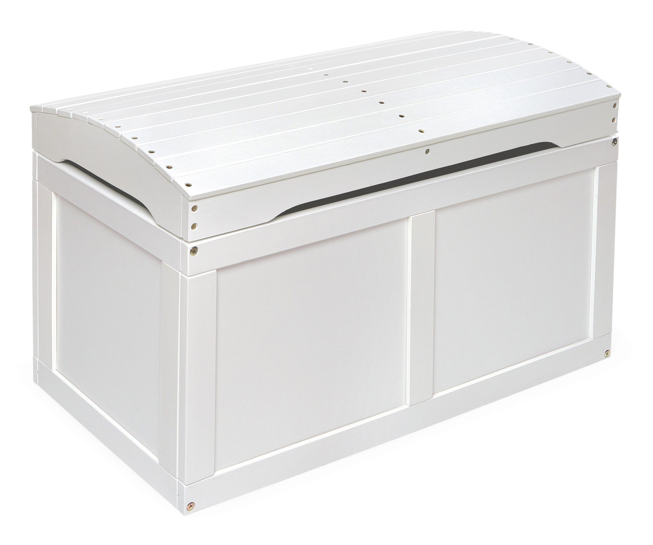 Badger Basket Kid-s Hardwood Barrel Top Toy Chest 3.9 Cu ft. Capacity - White