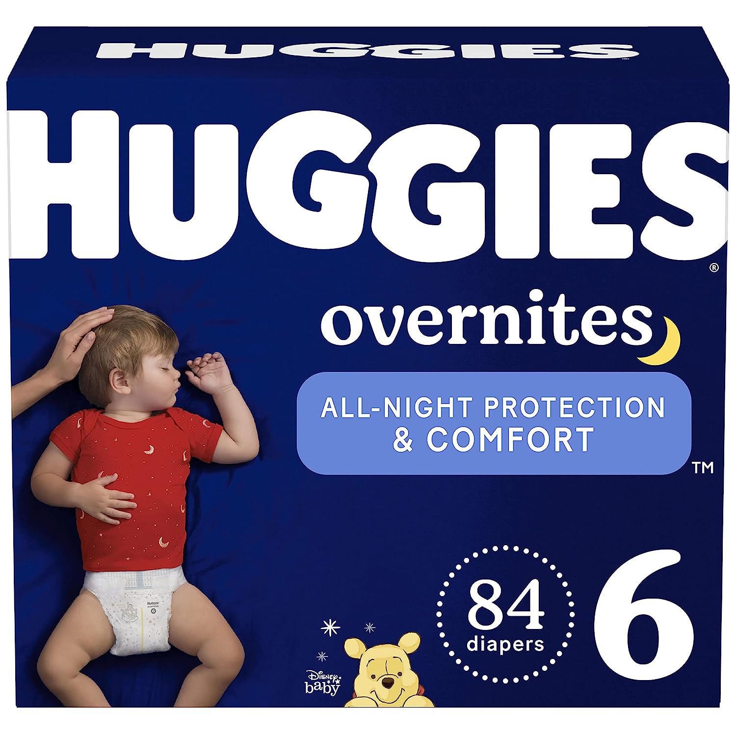 Huggies Overnites Nighttime Baby Diapers. Size 6 (35+ lbs). 84 Ct