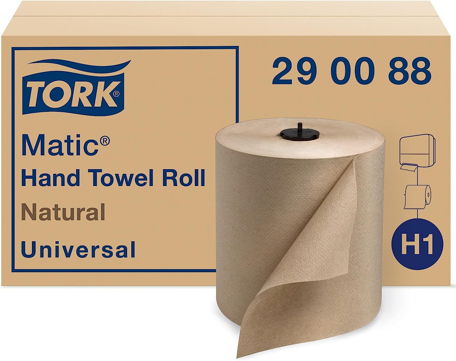 Tork Matic Paper Hand Towel Roll Natural H1. Universal. 100% Recycled Fiber. 6 Rolls x 700 ft. 290088