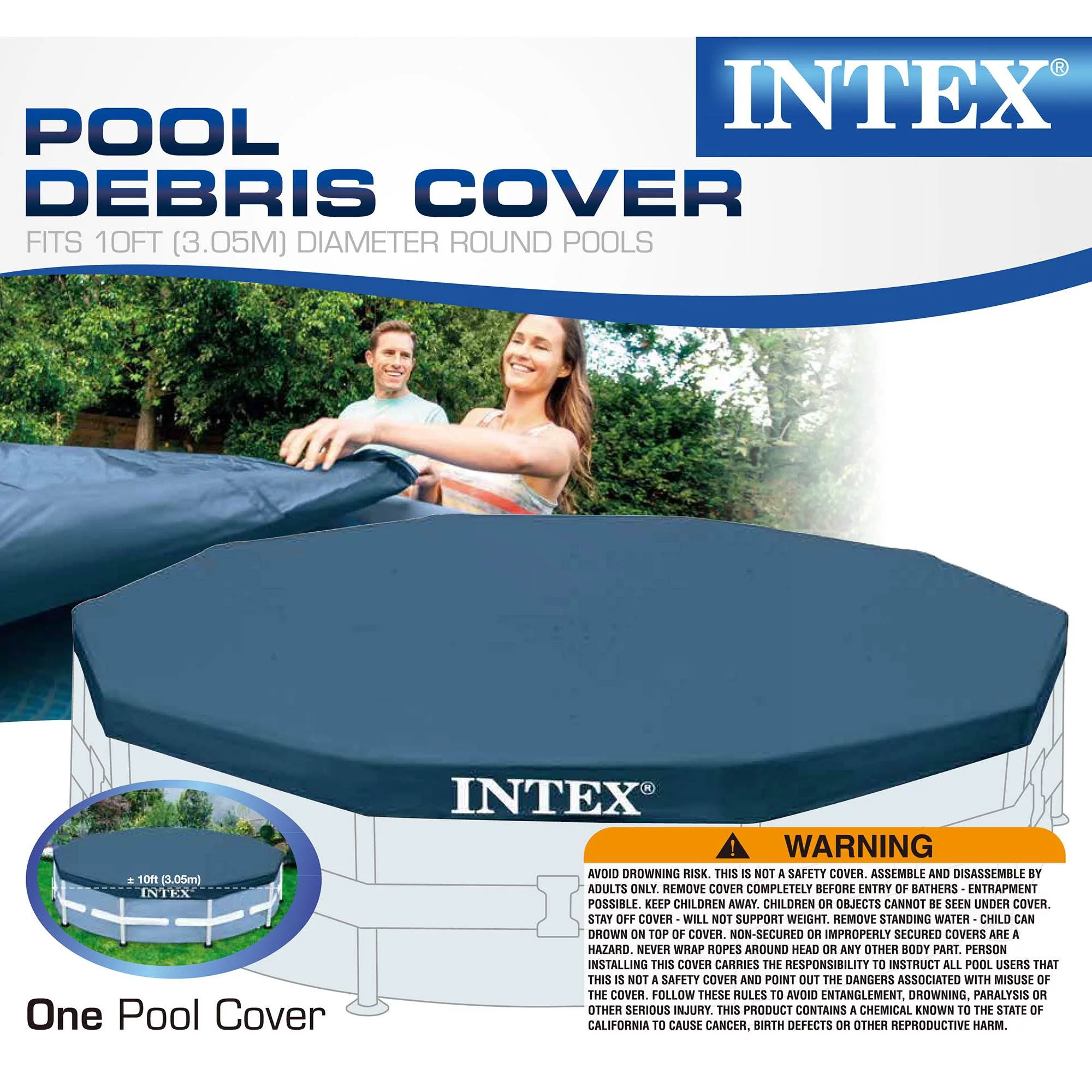 Intex Metal Frame 10′ x 30″ Outdoor Swimming Pool with Filter Pump & Cover