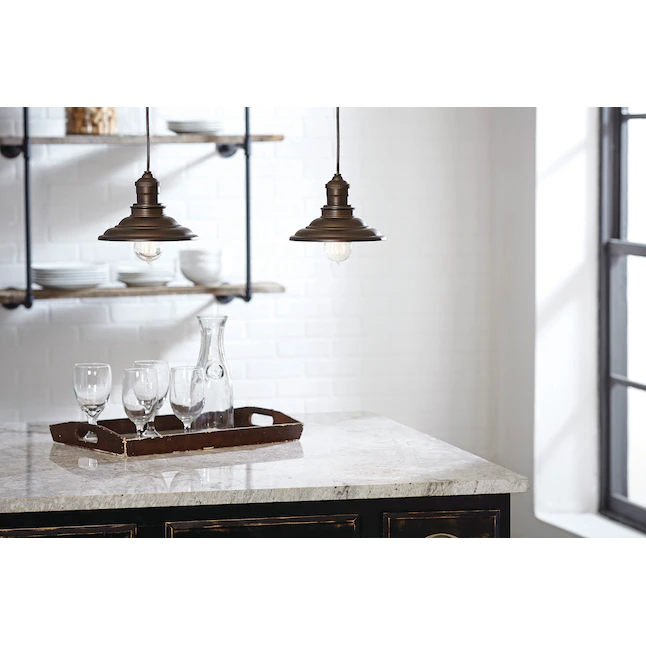 allen + roth  Hainsbrook Aged Bronze Industrial Cone Mini Pendant Light