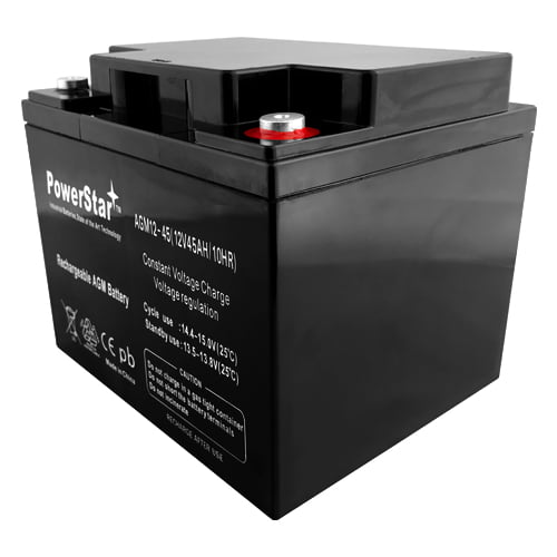 PowerStar 12 Volt 45 Ah UB12400 Sealed Lead AGM Battery for General Purpose Use