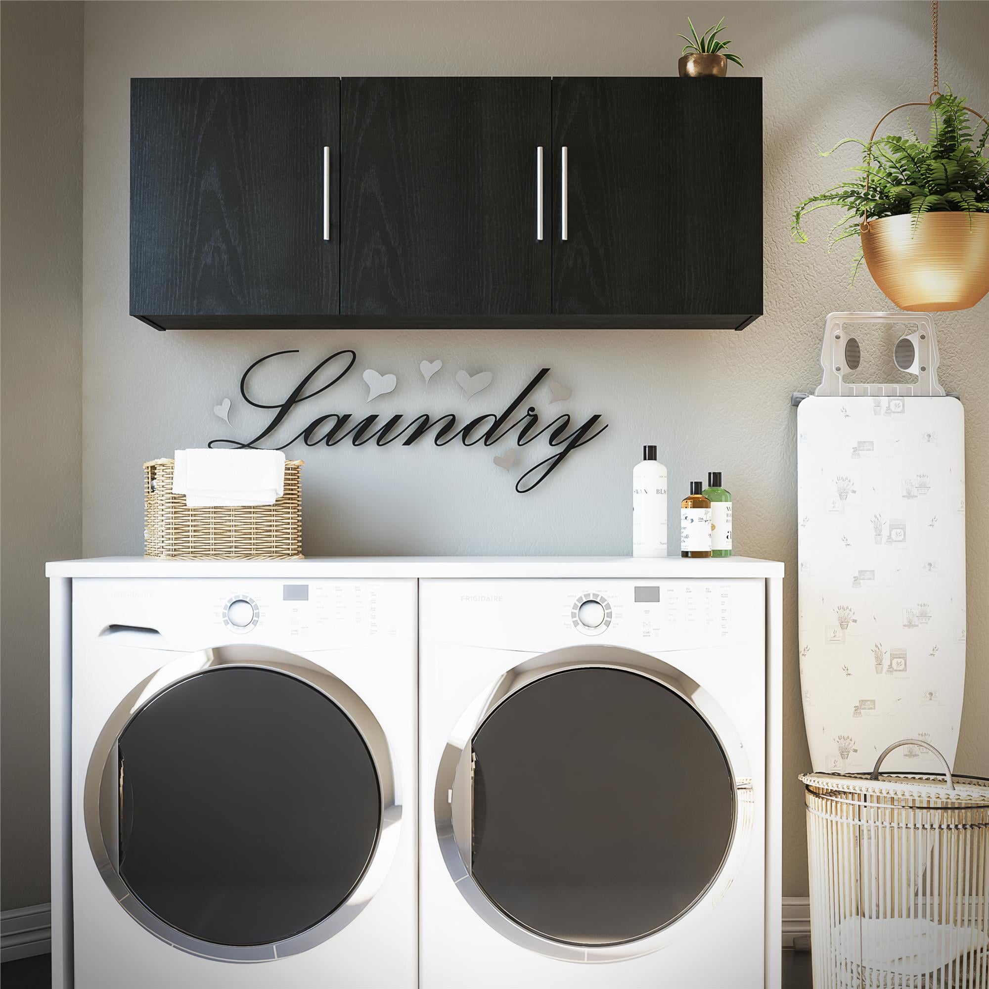 Ameriwood Home Camberly 54-in W x 20.31-in H Wood Composite Black Oak/Nightfall Oak Wall-mount Utility Storage Cabinet